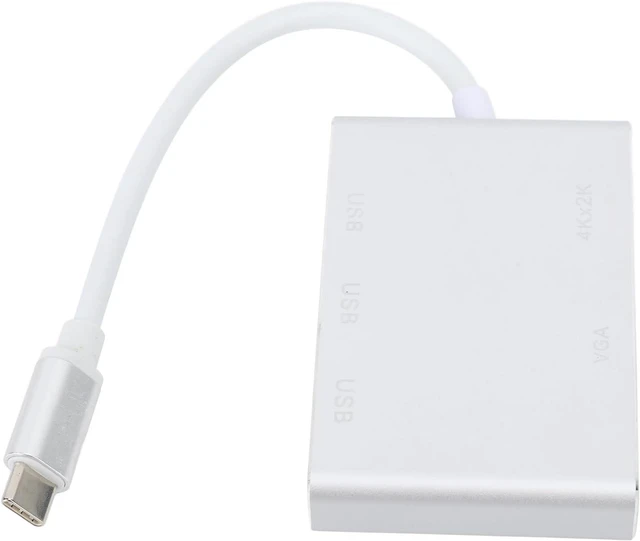 Alt view image 2 of 7 - USB C Hub 5 in Multi Port Adapter Splitter with USB 3 0 VGA HD Multimedia Interface for Simultaneous Device Connections High Speed Data Transfer Display Support Plug