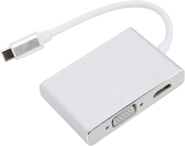 Alt view image 5 of 7 - USB C Hub 5 in Multi Port Adapter Splitter with USB 3 0 VGA HD Multimedia Interface for Simultaneous Device Connections High Speed Data Transfer Display Support Plug