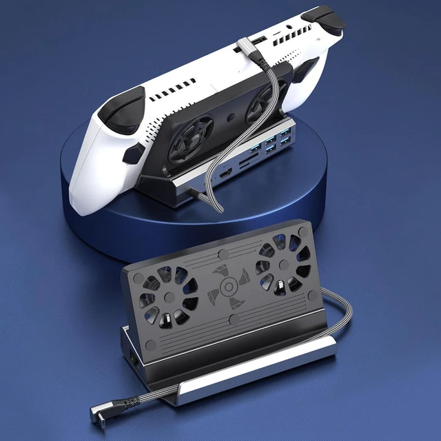 Alt view image 2 of 7 - Zunate 10 in 1 Docking Station for ROG Ally with Dual Cooling Fan, 5 USB 3.0 2.0, 4K@60Hz, 100W PD Charging, Gigabit Ethernet, USB C Hub for and ROG Ally