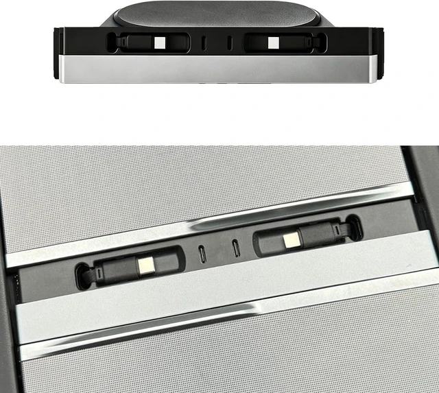 Main image of USB Hub for Tesla Model Y/3 Center Console Charger Hub 4Port with Retractable 2X 3.3ft 45W Type-C Fast Charging Cable/30W USB-C Port Accessories for 2025-2026Model Y Juniper/2024-2026Model 3 Highland
