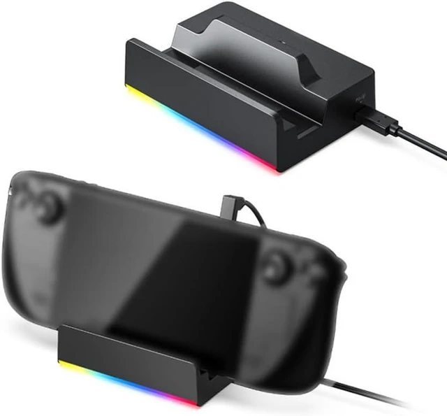 Alt view image 3 of 7 - USB-C Hub Dock for ROG Ally X Supporting 4K@144Hz Display, 100W Fast Charge, Dual USB 3.0 Data Transfer and Portable TV Stand