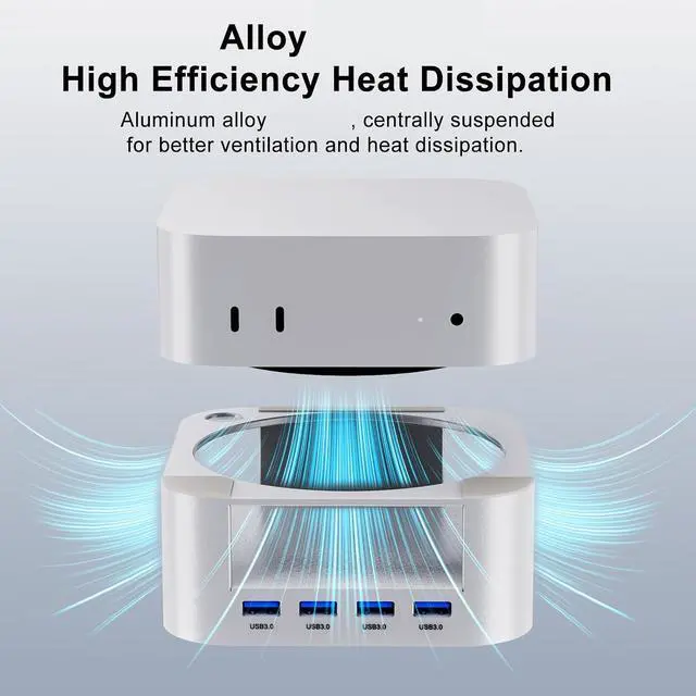 Alt view image 6 of 7 - USB3.0 Adapter with Cooling Aluminum Stand for Including 4 Port Fast Speed Data Transfer Type C Dock
