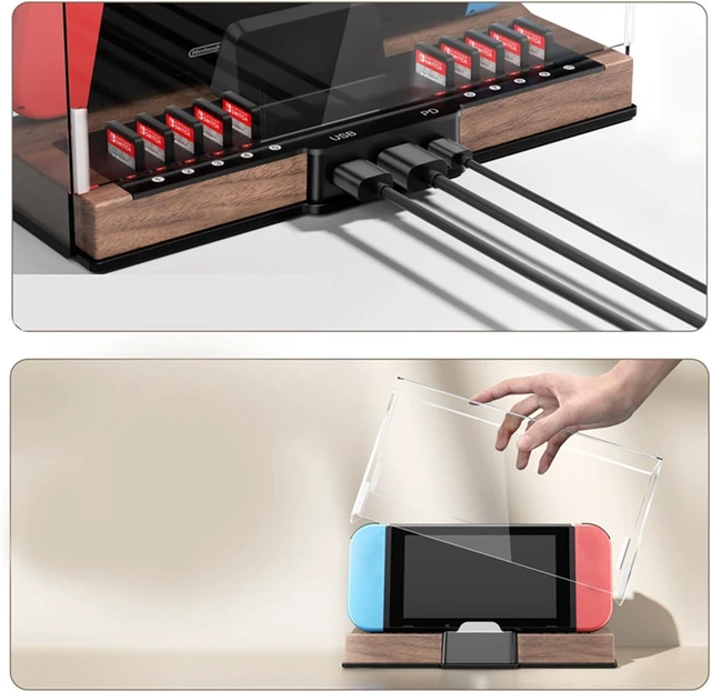 Alt view image 2 of 7 - Multifunction Charging Dock for Console with Shell 10 Game Cards Slot USB3.0 Port Gaming Accessories Docking Station Fast Charging Dock