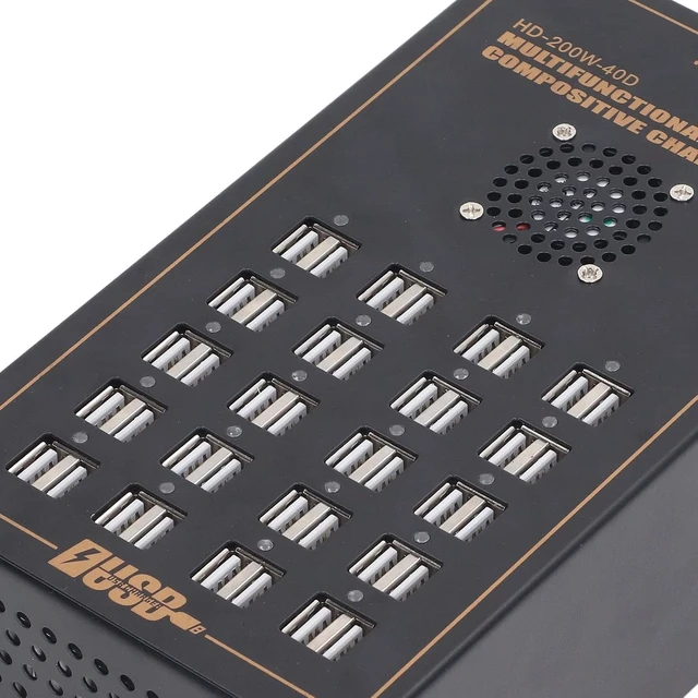 Alt view image 6 of 7 - Powered USB Hub 20 Port, Multifunctional Data Splitter with Smart