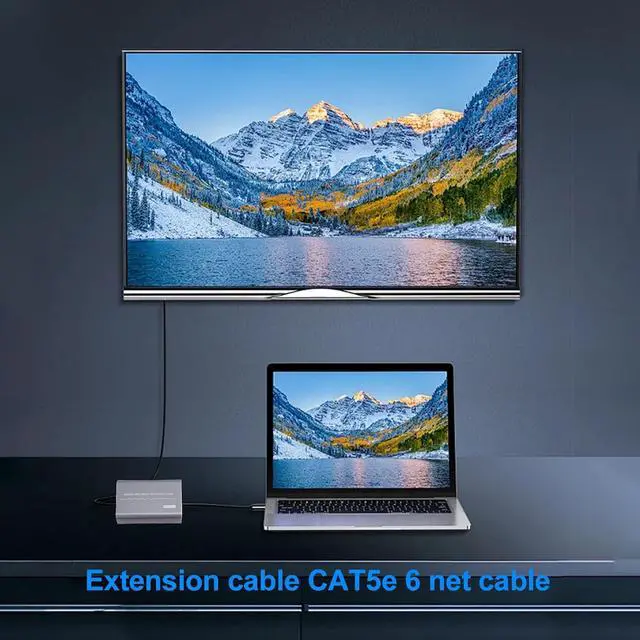 Alt view image 3 of 7 - Display Port Extender, 120m Over Cat5e 6 with IR EDID Audio Support for Security Monitoring Video Conferencing (#2)