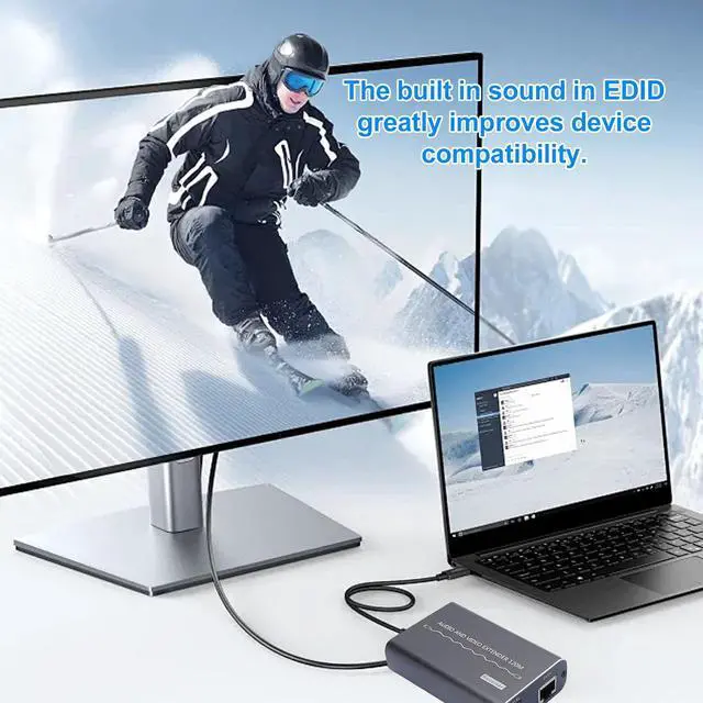 Alt view image 4 of 7 - Display Port Extender, 120m Over Cat5e 6 with IR EDID Audio Support for Security Monitoring Video Conferencing (#2)