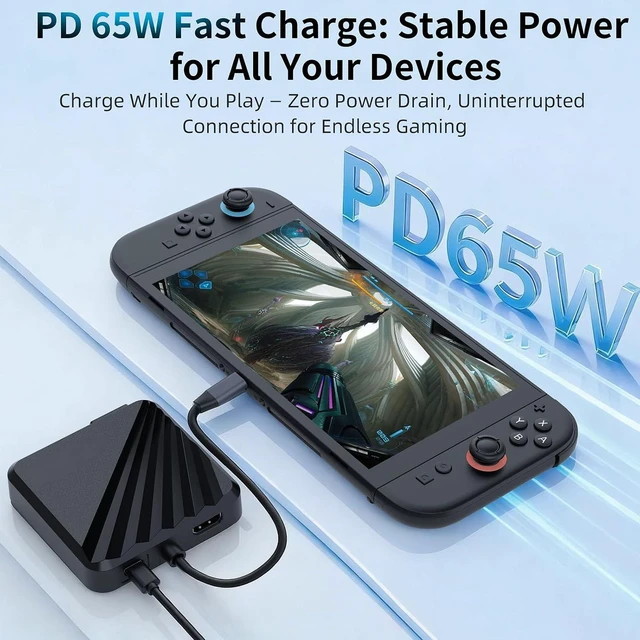 Alt view image 5 of 7 - Portable Multi-Interface Expansion Dock Hub HD Screen Mirroring Adapter USB-C Converter Connector for Nintendo Switch 2/1 for Rog Ally for Steam Deck Gaming Consol to Computor TV Projector