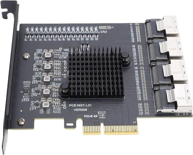 Alt view image 6 of 7 - Socobeta Mini SAS SFF 8087 Adapter Robust 4 Port PCIe X4 Expansion Card for Efficient Data Transfer Best for and Users