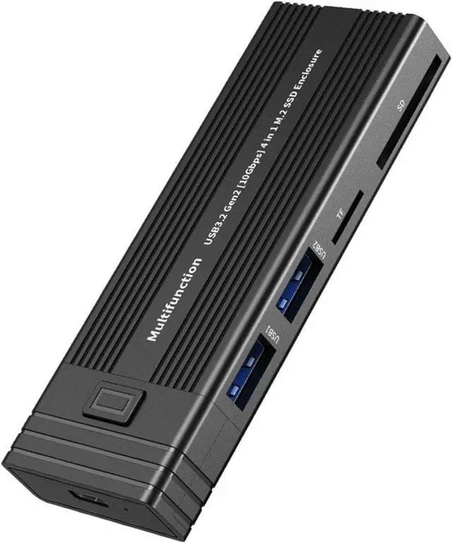 Alt view image 7 of 7 - Fast Speed NVMe Drive Enclosure Adapter Featuring Tiny Card Slots and 2 USB Port for Laptop Computer Heat Dissipation Drive Box