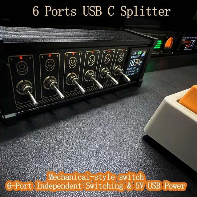 Alt view image 2 of 7 - 6 Ports USB C Splitter, 15W Modular USB Hub Power Strip