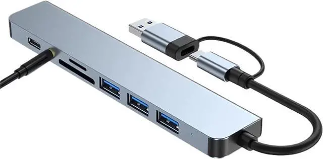 Main image of 8 in 1 USB C Hub Expander Multiport Adapter Type C Splitter Dock USB 3 Port for Phone Tablet Fast Data Transfer Charging