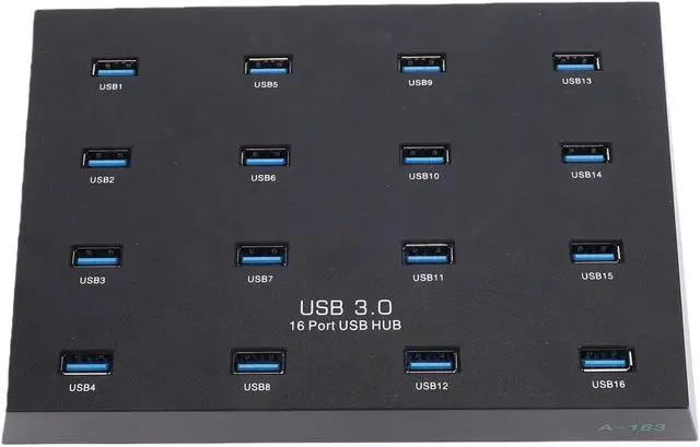 Main image of 16 Port USB 3.0 Hub, 5Gbps High Speed Data Transfer Industrial Grade USB Hub with Short Circuit Protection and LED Indicators, for Flash Drive Card Reader Portable Hard Drive (US Plug)