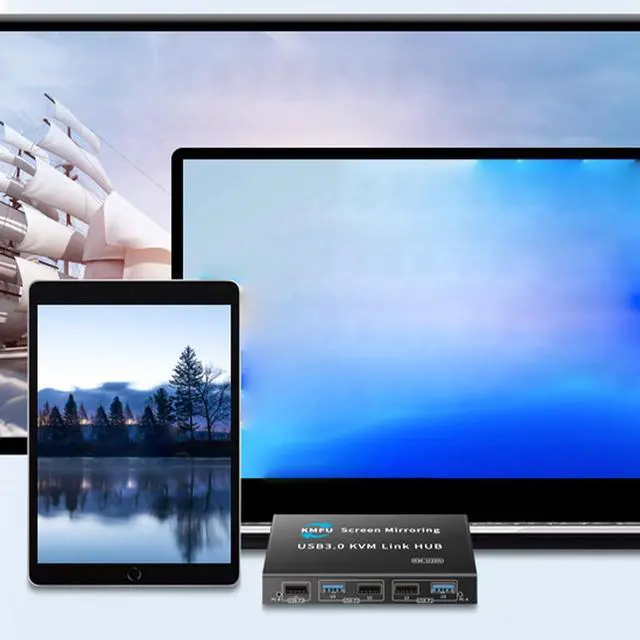 Alt view image 7 of 7 - Plugs and Play USB3.0 KVM Switching Allows Keyboards Control on 2 Computers Simultaneously Double Computer Keyset Switcher