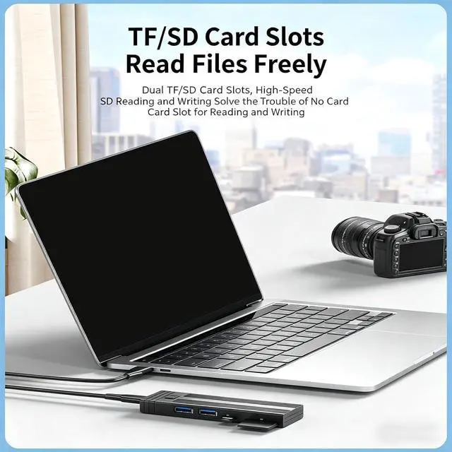 Alt view image 3 of 7 - Portable NVMe SSD Enclosure with USB C 10Gbps and Card Slots for 2230-2280 Drives Fast Speed Drive Dock
