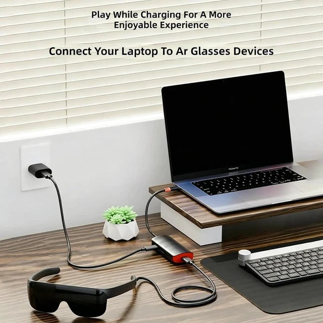 Main image of Portable Type C to Video Converter USB Docking Station with 4K60Hz Output Fast Charging & Plugs and Play USB to Reality Processor
