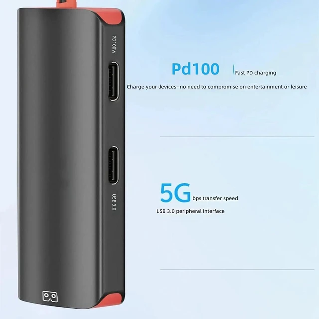 Alt view image 4 of 6 - Portable Type C to Video Converter USB Docking Station with 4K60Hz Output Fast Charging & Plugs and Play USB to Reality Processor
