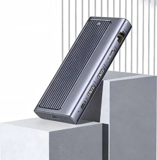 Alt view image 4 of 7 - Aluminum Multiport Adapters with 4K HDTV Gigabit Ethernet Fast Charging USB C Hubs for Computer Aluminum Multiport Adapters