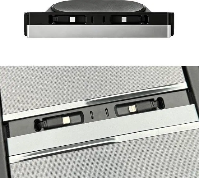 Main image of USB Hub for Tesla Model Y/3 Center Console Charger Hub 4Port with Retractable 3.3ft 45W Type-C & 27W Lightning Fast Charging Cable/30W USB-C Port for 2025-2026Model Y Juniper/2024-2026Model 3 Highland