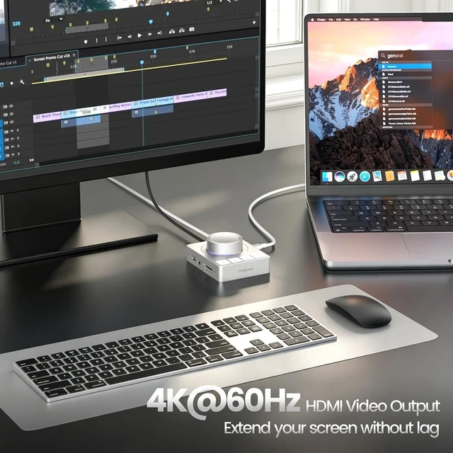 Alt view image 6 of 6 - MOGOOD Knob USB C Hub 9-in-1 Docking Station,Multiport Hub,1 Pack Highy ABS