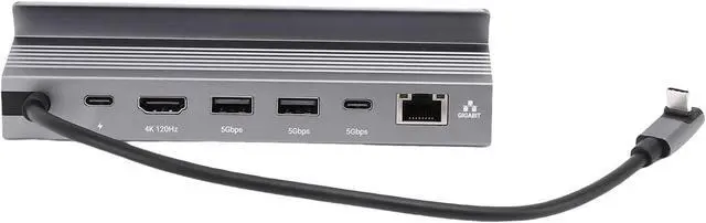 Alt view image 7 of 7 - Qinlorgo 6 in 1 USB C Hub, USB C Docking Station with 4K120Hz & USB3.0 5Gbps, Gigabit Ethernet Adapter with 100W PD Charging & 1000Mbps Port, Plug & Play for Online Gaming & Streaming