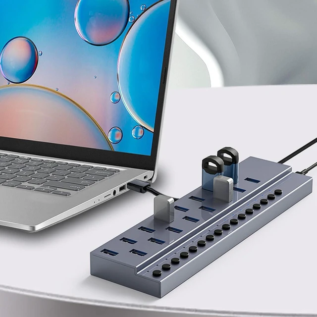 Alt view image 7 of 7 - Haofy 16 Hub USB 3.0 HU (US Plug)