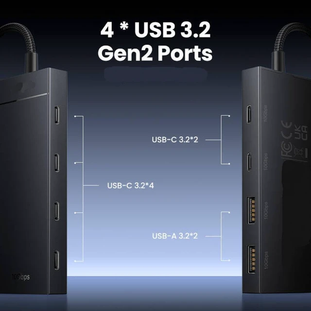 Alt view image 3 of 4 - USB C Hub with 4 USB Ports Including USB C and USB A Ports Supporting 10Gbps Data Transfer USB 32 Gen2 Compatible with Laptop Models Similar to Pro and Air