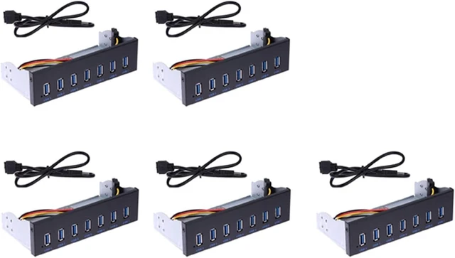Main image of 5X 7 Port USB 3.0 Hub 5Gbs 5.25Inch CD-ROM Drive Bay CD ROM Front Panel for Computer Case+USB 3.0 19-Pin Header