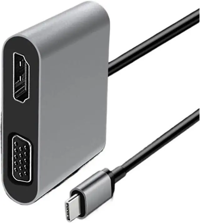Alt view image 3 of 5 - TY>pe C to HDTV 2IN1 4K Hub Converter USB USB3.1 Adapter 2 in Multifunctional Docking Station for TV