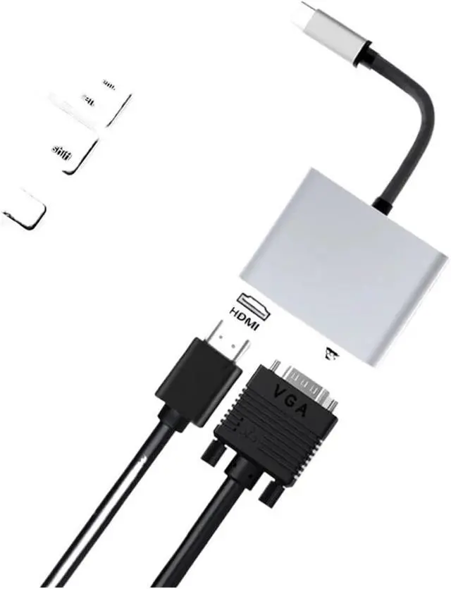 Alt view image 4 of 5 - TY>pe C to HDTV 2IN1 4K Hub Converter USB USB3.1 Adapter 2 in Multifunctional Docking Station for TV