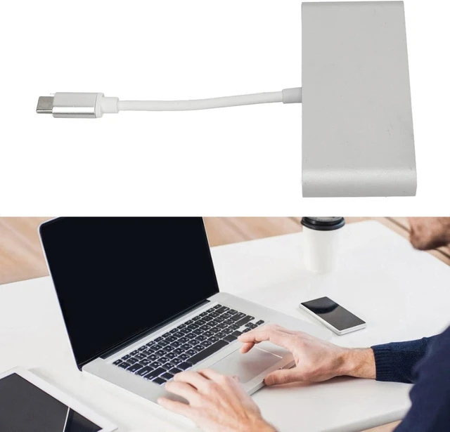 Alt view image 7 of 7 - Gavigain USB C Hub Aluminum Alloy 4 in 1 Multi Port Adapter Splitter with HD Multimedia Interface for Phone Computer Silver