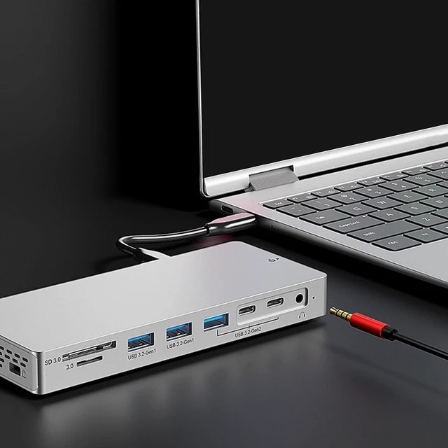 Alt view image 3 of 7 - ordinarYone 14 In 1 USB C Hubs With 4K HDTV 100WPD Charging Gigabit Ethernet USB 3.2 For Laptop