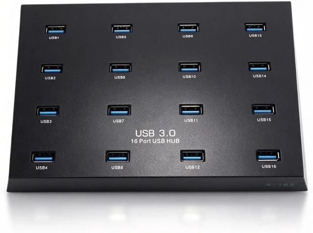 Main image of LICAEVEY USB 3.0 Hub 16 Port, 5Gbps Data Transfer Industrial Grade Multi Port USB Hub with Overcurrent Protection, for Flash Drive Card Reader Hard Drive Batch Testing (US Plug)