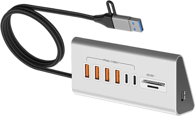 Alt view image 7 of 7 - USB C Hubs Adapter Aluminum Alloy Builts SDTF Card Reader 3.2 Fast Speed Data Transfer for Laptop Notebook Aluminum Alloy C Adapter