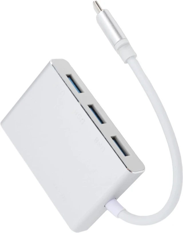 Alt view image 7 of 7 - Gavigain USB C Hub Portable 5 in 1 Type C to USB Multi Port Adapter Splitter with HD VGA USB 3.0 for Laptop Silver