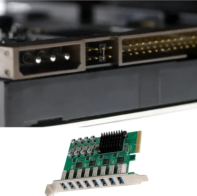 Alt view image 2 of 7 - 8 Port PCIe USB 3.2 Hub Card Easy Installation Plug and Play PCIe USB Adapter
