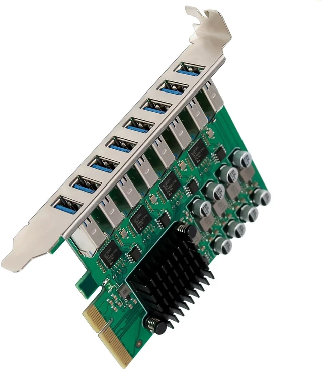 Alt view image 5 of 7 - 8 Port PCIe USB 3.2 Hub Card Easy Installation Plug and Play PCIe USB Adapter