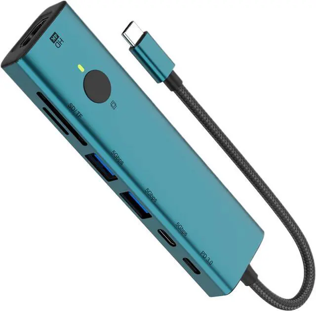 Main image of USB C Hub, USB 3.0 Docking Station, 7 Ports 4K Portable with Sleep Function 5Gbps Screen for PC Laptop Computer