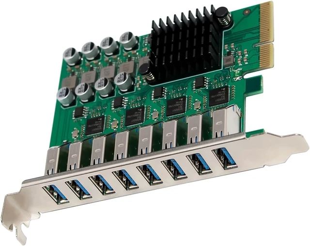 Alt view image 7 of 7 - 8 Port PCIe USB 3.2 Hub Card Easy Installation Plug and Play PCIe USB Adapter
