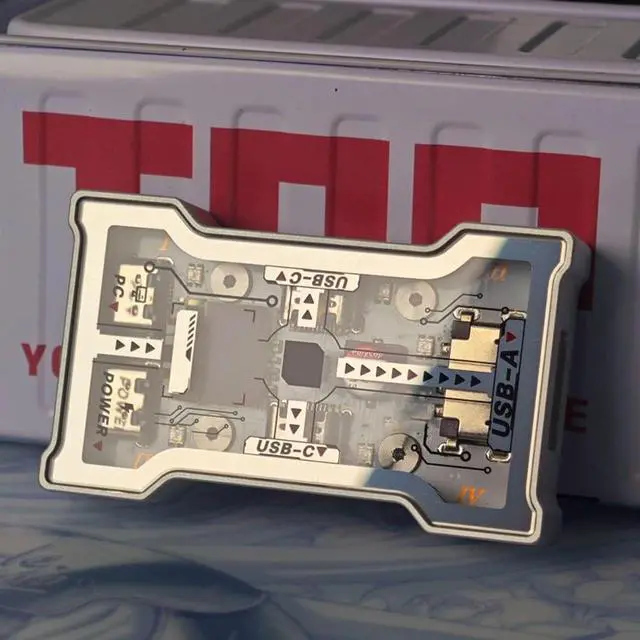 Alt view image 3 of 6 - Twnwnekk USB HUB 2-To-3 Port Extender 8K Hz High Speed OLED Display with Button Control HM HUB USB HUB Stations