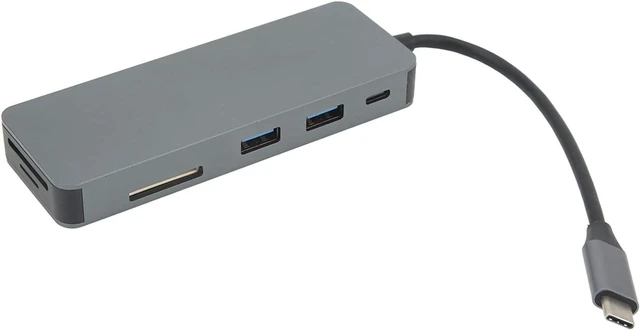 Alt view image 2 of 7 - USB C Hub Multifunction 8 Ports Slim Portable Type C 3.0 Hub Adapter for U Disk Mouse Card Reader Gamepad