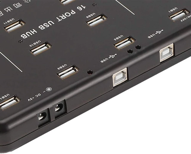 Alt view image 2 of 7 - 16 Port Industrial USB 20 Hub Ultra High Speed 480Mbps Data Transfer with LED Indicators for Batch Processing Testing and Mass Production Workstations