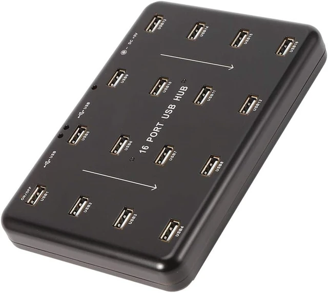 Alt view image 4 of 7 - 16 Port Industrial USB 20 Hub Ultra High Speed 480Mbps Data Transfer with LED Indicators for Batch Processing Testing and Mass Production Workstations