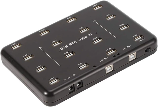 Alt view image 6 of 7 - 16 Port Industrial USB 20 Hub Ultra High Speed 480Mbps Data Transfer with LED Indicators for Batch Processing Testing and Mass Production Workstations