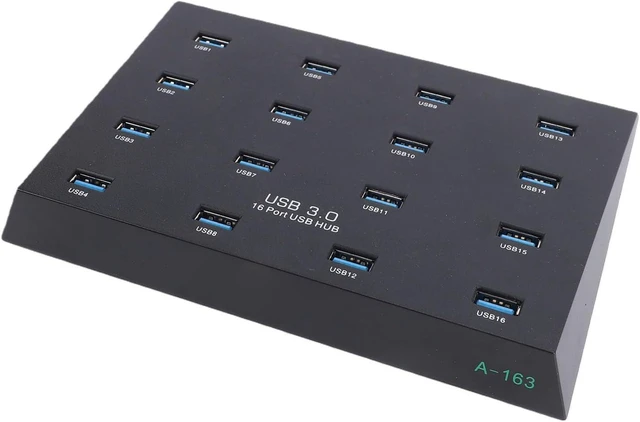Main image of Cuifati USB 3.0 Hub, 16 Port USB Hub 5Gbps Data Transfer with Over Current Voltage Short Circuit Guard and 15 Card Readers, for Batch Testing Copying Flash Drive Portable Hard Drive (US Plug)