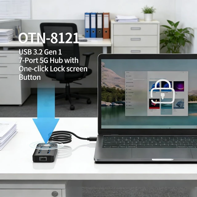 Alt view image 6 of 7 - ordinarYone USB3.0 Dock USB Splitter with Touch Button Screen Feature And 7 Port For Secure Fast Speed Data Transfer