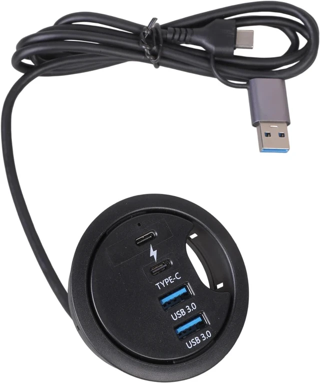 Alt view image 3 of 7 - ordinarYone USB Desk Grommet Hole USB Mounting Desktop Grommet Hole Desktop Cable Organization for Laptop Device