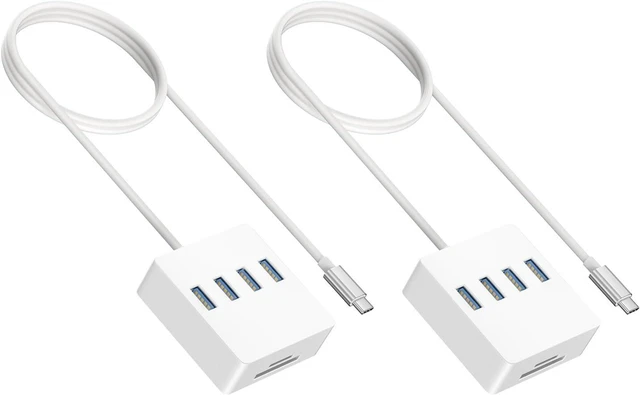 Alt view image 3 of 7 - ordinarYone USB Type C Multiport Hubs with 4 USB3.0 Port Card Readers Double 3.5mm 5Gbps Data Transfer for Multiple Devices