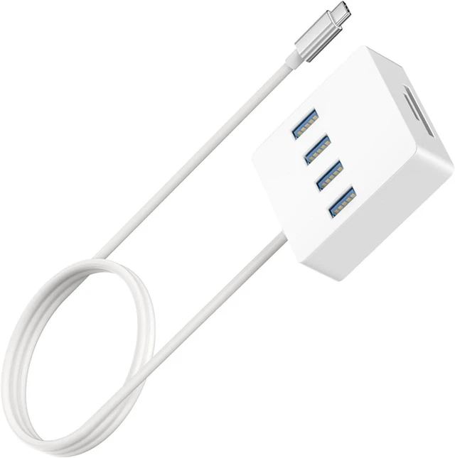 Alt view image 7 of 7 - ordinarYone USB Type C Multiport Hubs with 4 USB3.0 Port Card Readers Double 3.5mm 5Gbps Data Transfer for Multiple Devices