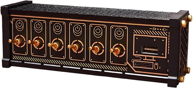 Main image of 6 Ports USB C Splitter, 6 Port USB Switcher, Desk Cyberpunk USB Docking Station with Independent Control Button, Share USB Devices, Data Transmission, for Boyfriend Gift