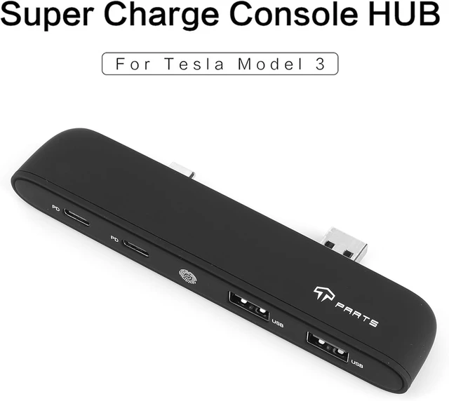Alt view image 2 of 7 - Greensen 4 Port USB Hub ABS Aluminum Type C Hub with Touch LED Light 2 USB 2 Type C 18W PD Dual 10W Wireless Charging for 2020.6 to 2021.1